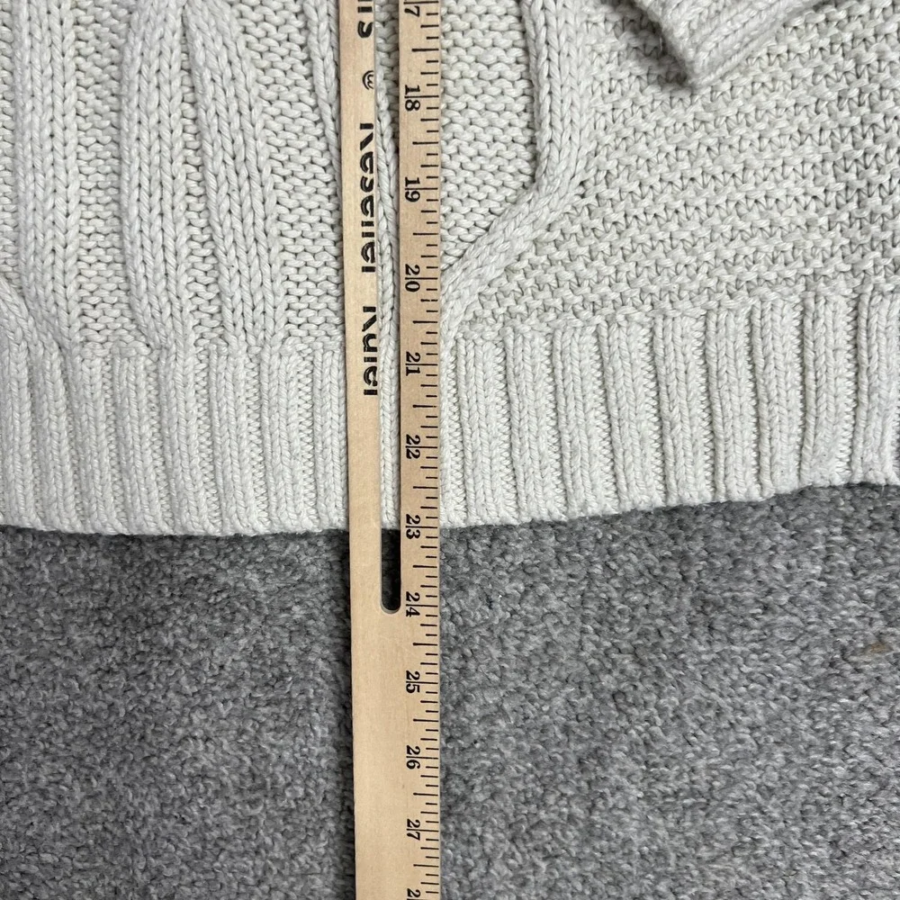 Abercrombie‎ & Fitch Sweater Womens Medium Cream Cable Knit Crewneck Pullover